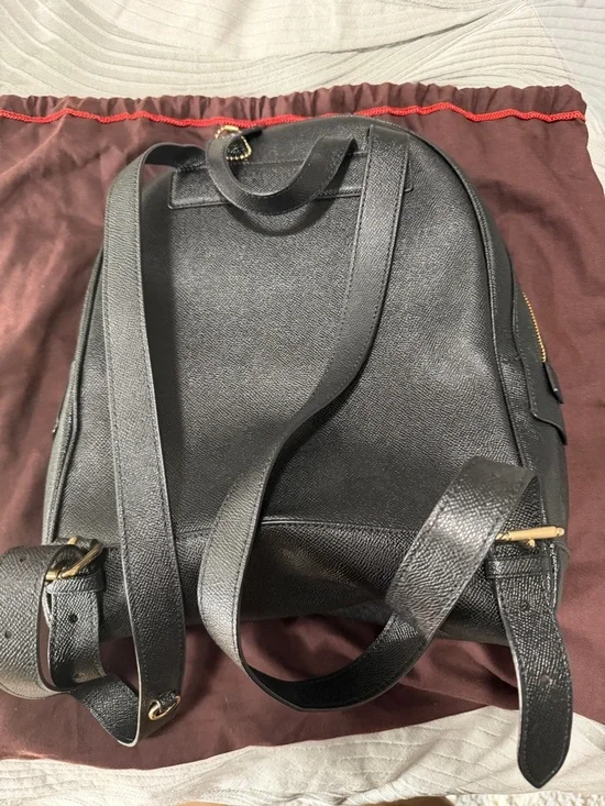 Coach Black Leather Backpack with Gold Hardware - Picture 2 of 3